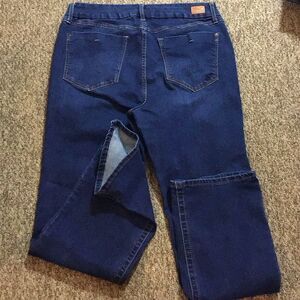 Seven7 Tummyless High Rise Slem Boot Dark Blue Denim Jeans Size Plus 16